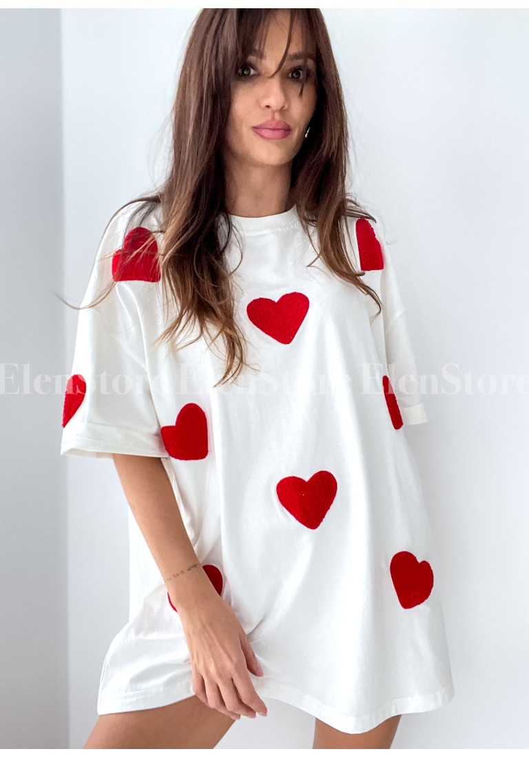 T-shirt Heart White