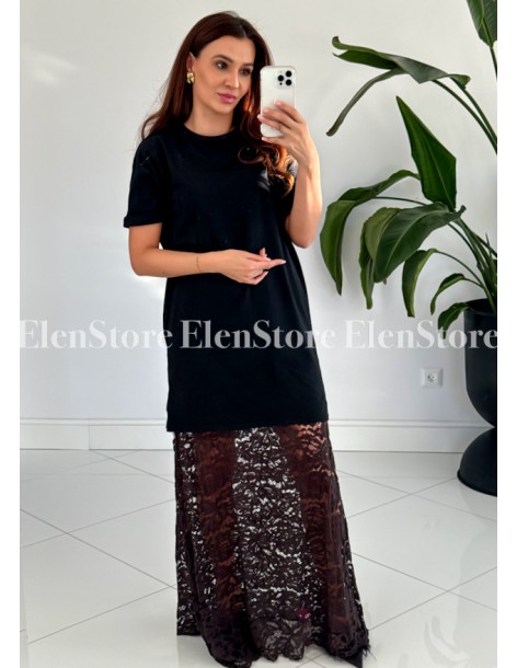 T-shirt Long Black 2