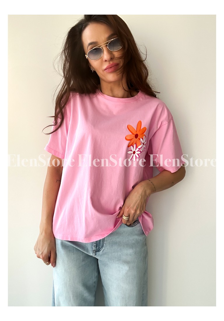 T-shirt Flowers Pink