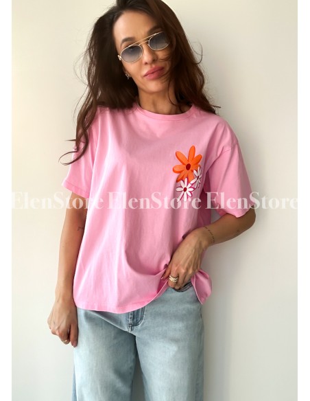 T-shirt Flowers Pink