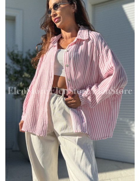 Koszula Darlla Pink- Ecru 2