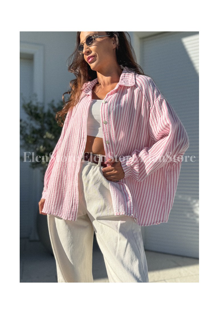 Koszula Darlla Pink- Ecru