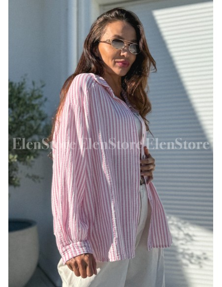 Koszula Darlla Pink- Ecru