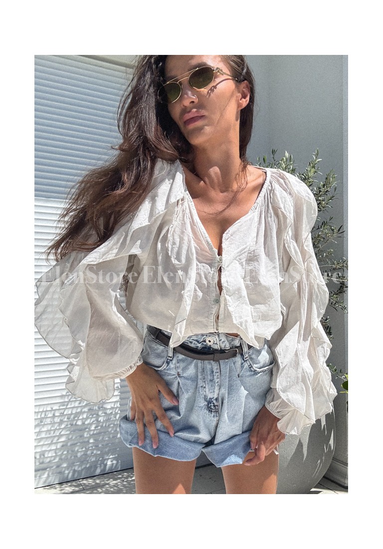 Koszula Frilly Beige
