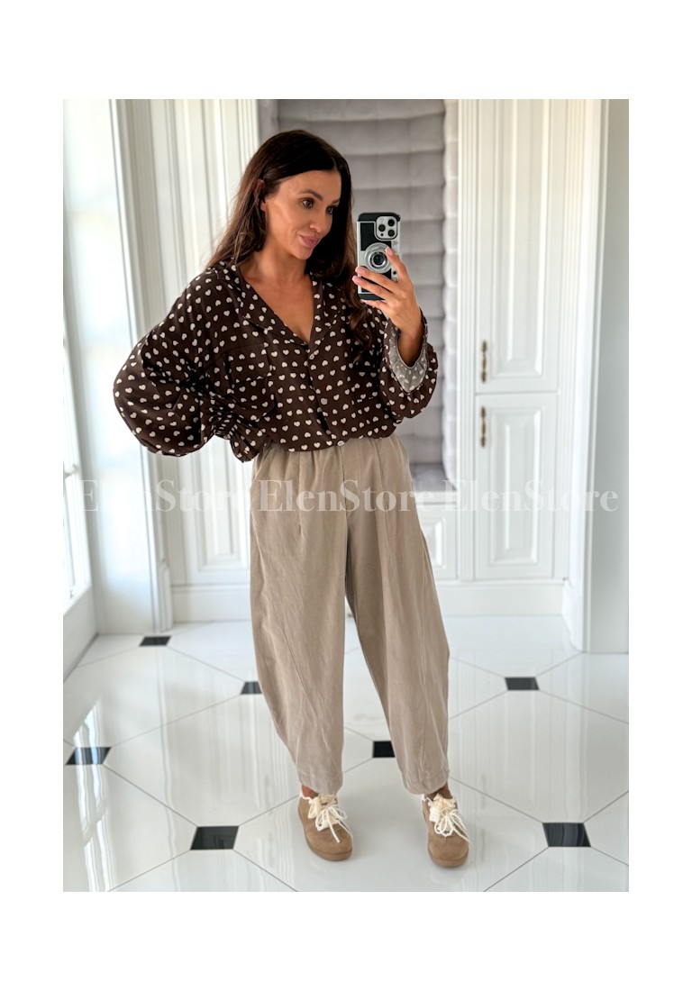 Koszula Jose Chocolate- Ecru