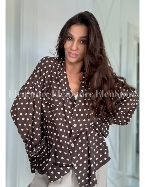 Koszula Jose Chocolate- Ecru 2