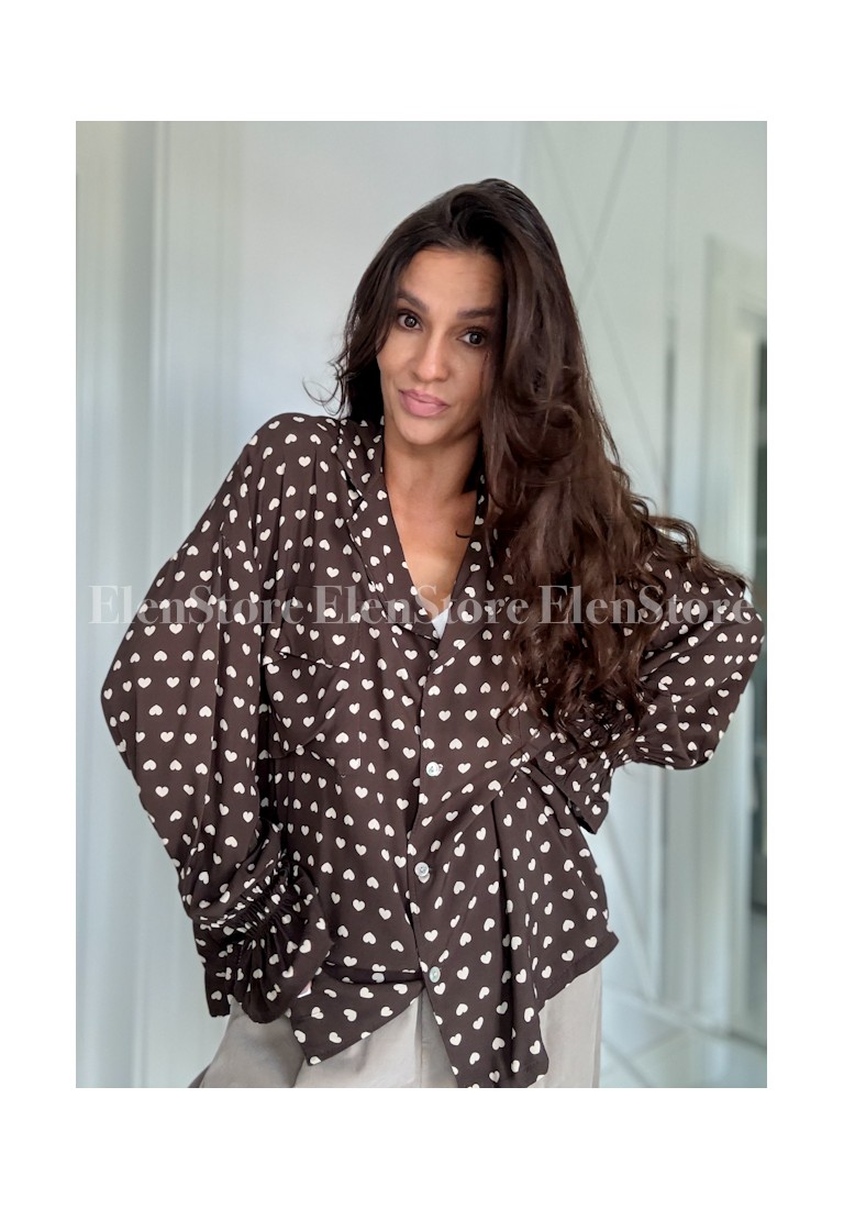 Koszula Jose Chocolate- Ecru