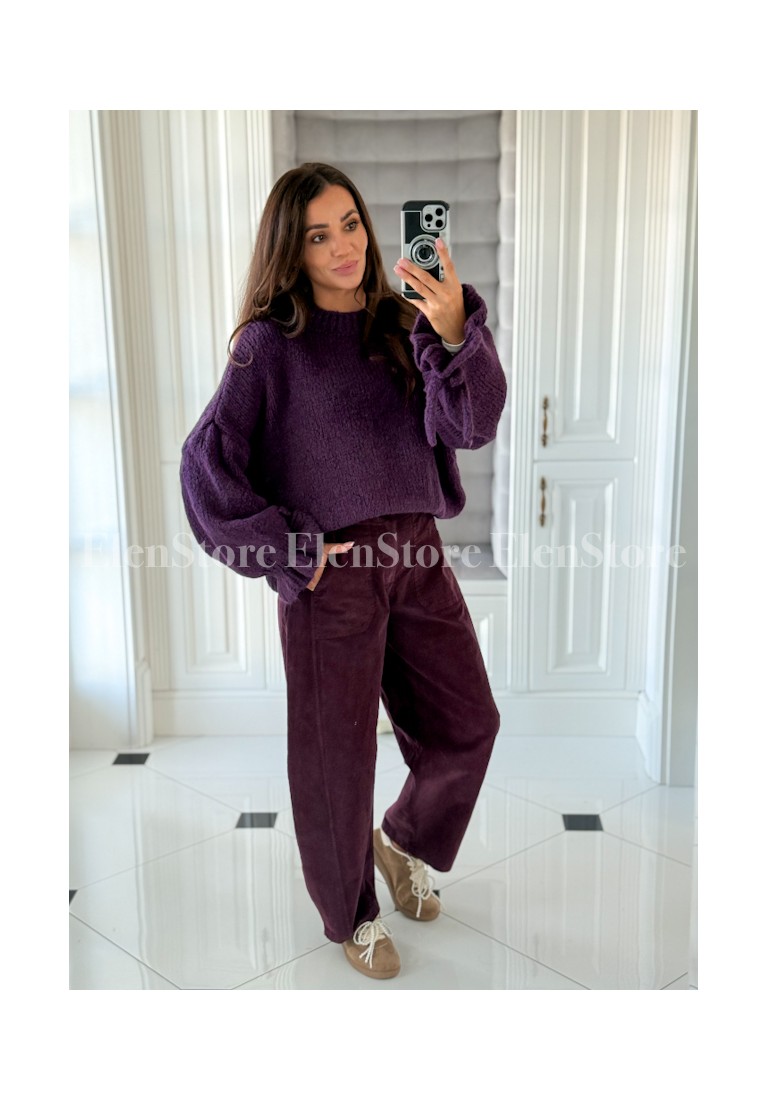 Spodnie Lio Dark Plum