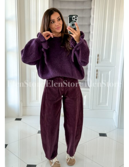 Spodnie Lio Dark Plum