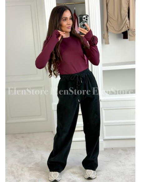 Spodnie Ribbed Black