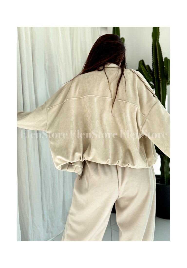 Bomberka  Suede Beige