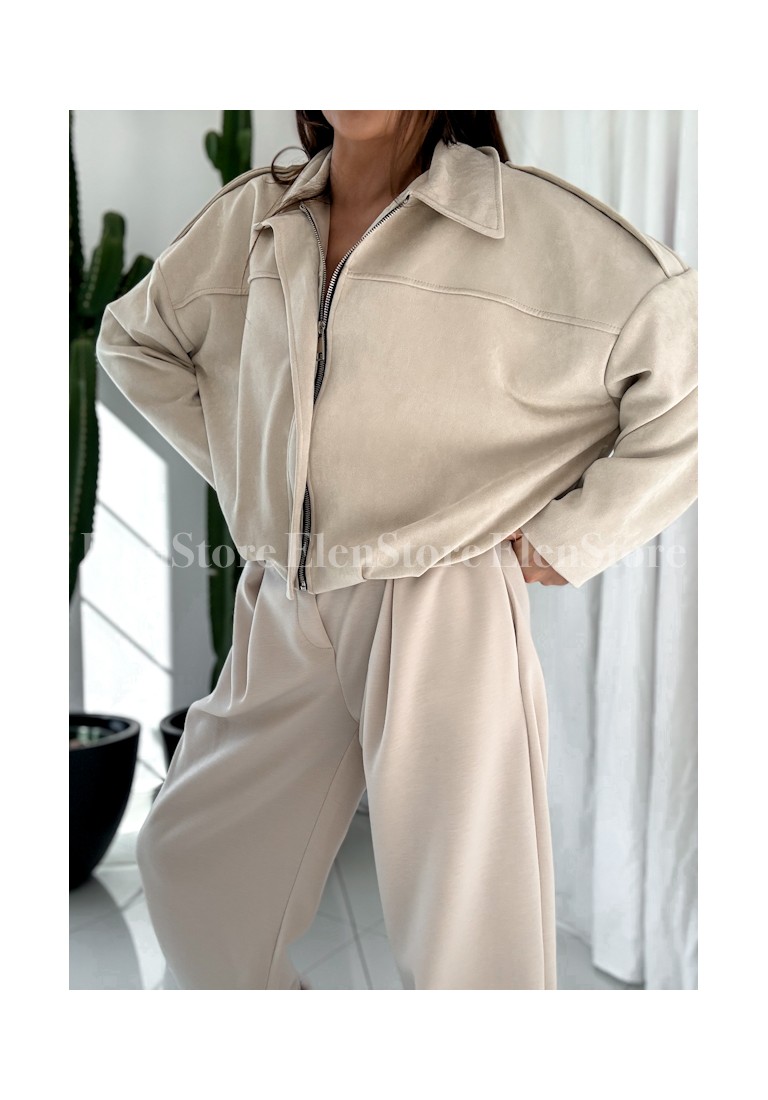 Bomberka  Suede Beige