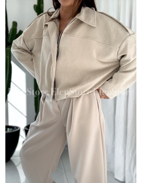 Bomberka  Suede Beige